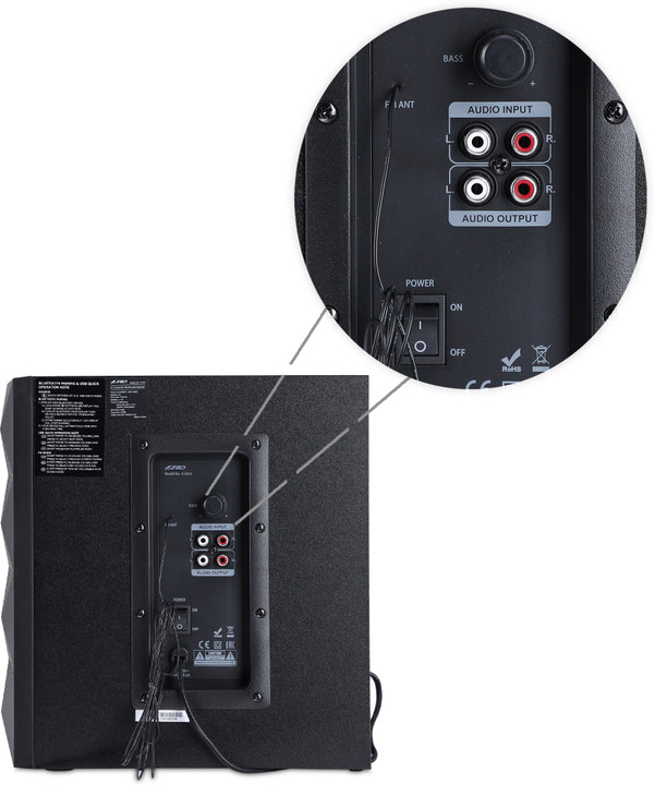 f&d a180x 42 w portable bluetooth home audio speaker