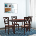 @home by Nilkamal PEAK Solid Wood 4 Seater Dining Set  Finish Color Cappuccino @home by Nilkamal Dining Sets