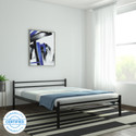 FurnitureKraft Palermo Metal Queen Bed Finish Color Black