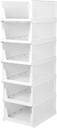 Sorath Plastic Foldable and Stackable Closet Drawer Organizer for Clothes (Pack of 6) PVC Collapsible Wardrobe