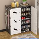 Etoly 12-Shelf-6-Door Plastic Cupboard Shoe Rack Plastic, Metal Collapsible Shoe Stand