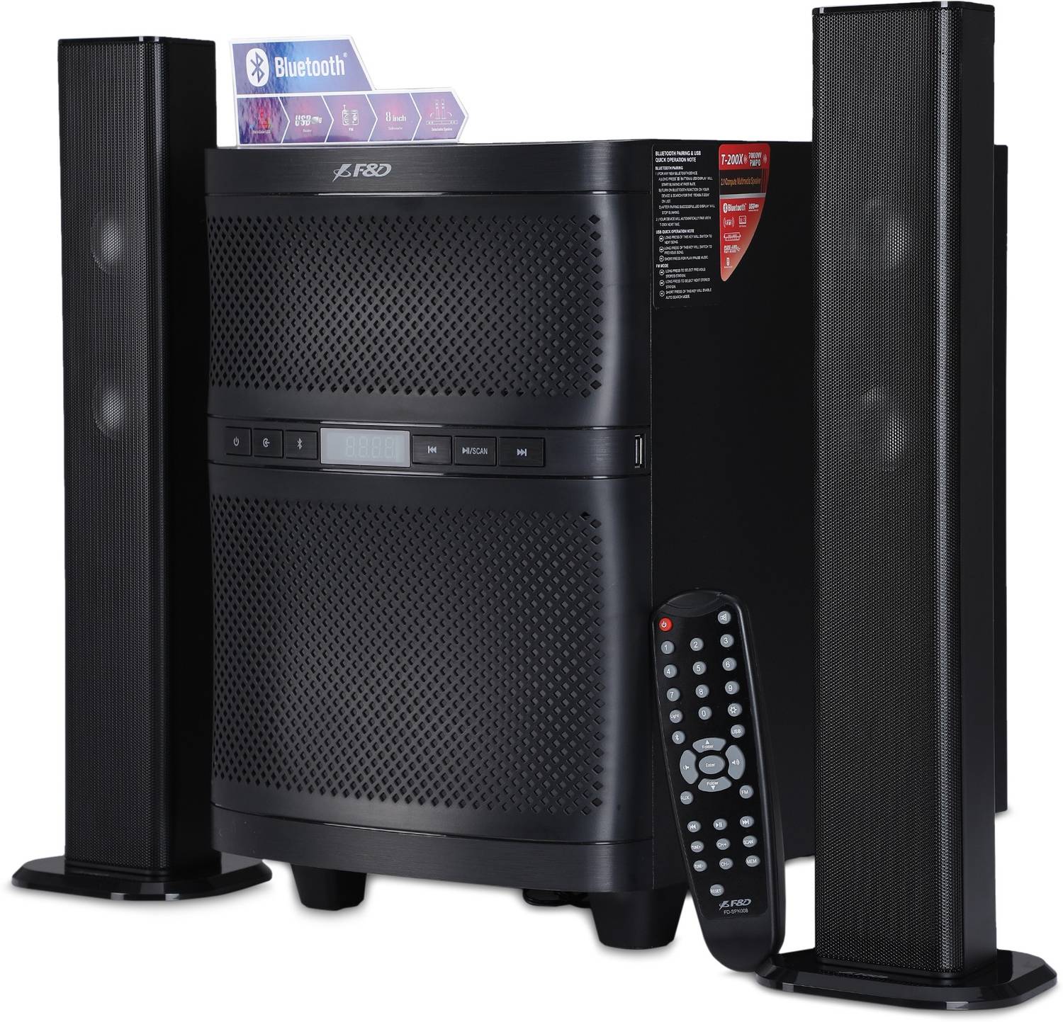F&D T 200X 140W Bluetooth Soundbar - Image 2