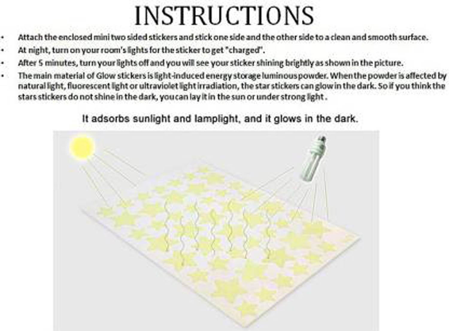 Newvent Multi Fluorescent Glow In The Dark Star Wall - Image 5