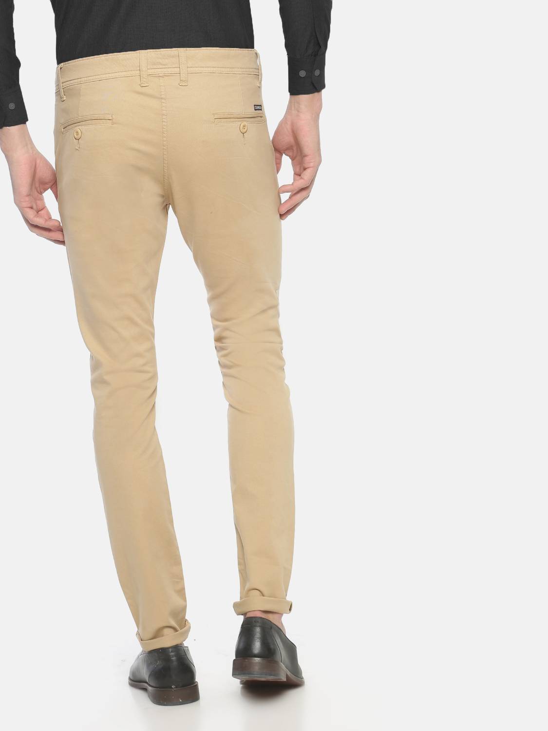 VROJASS Slim Fit Men Cream Trousers - Image 3