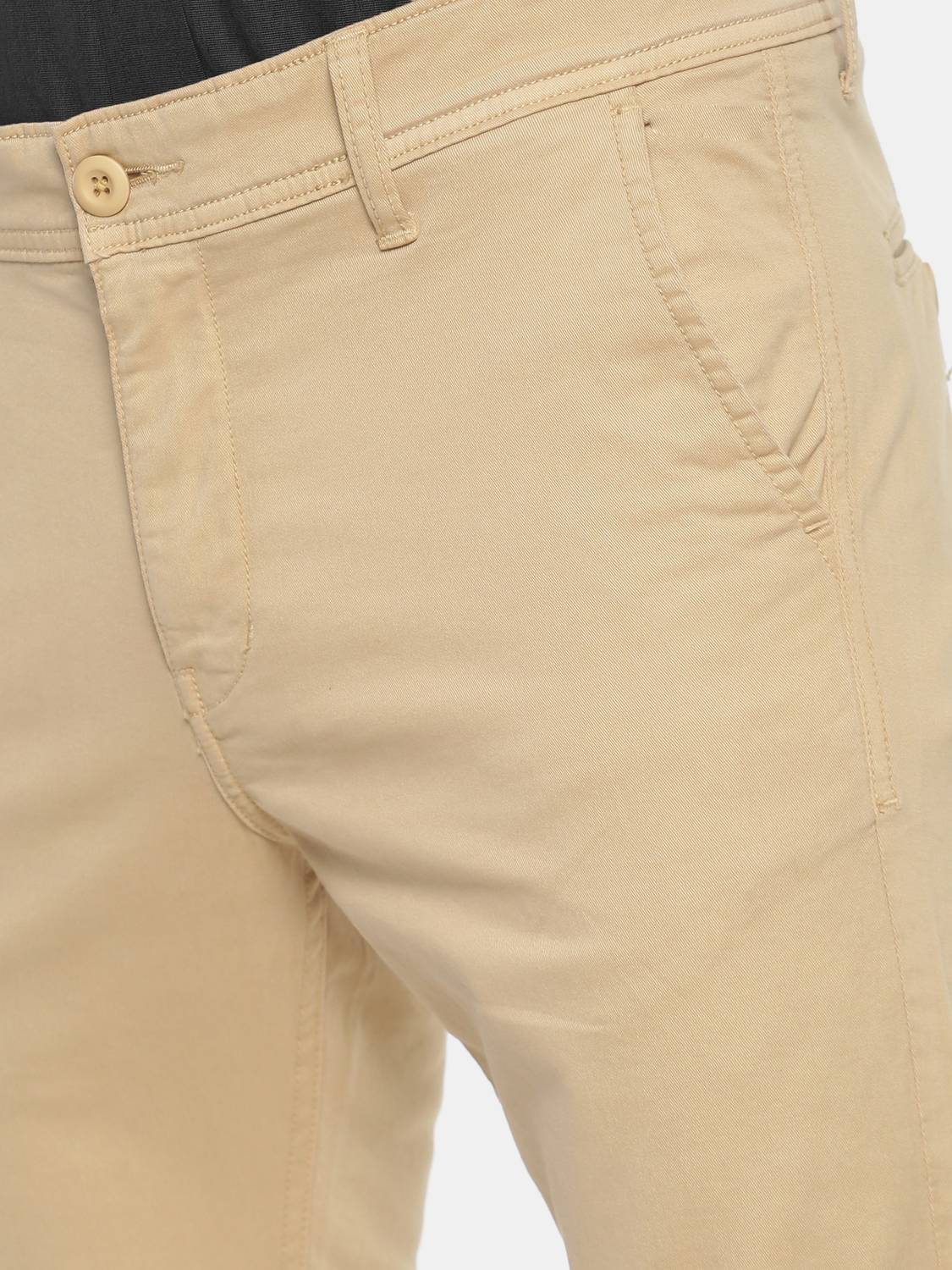 VROJASS Slim Fit Men Cream Trousers - Image 5