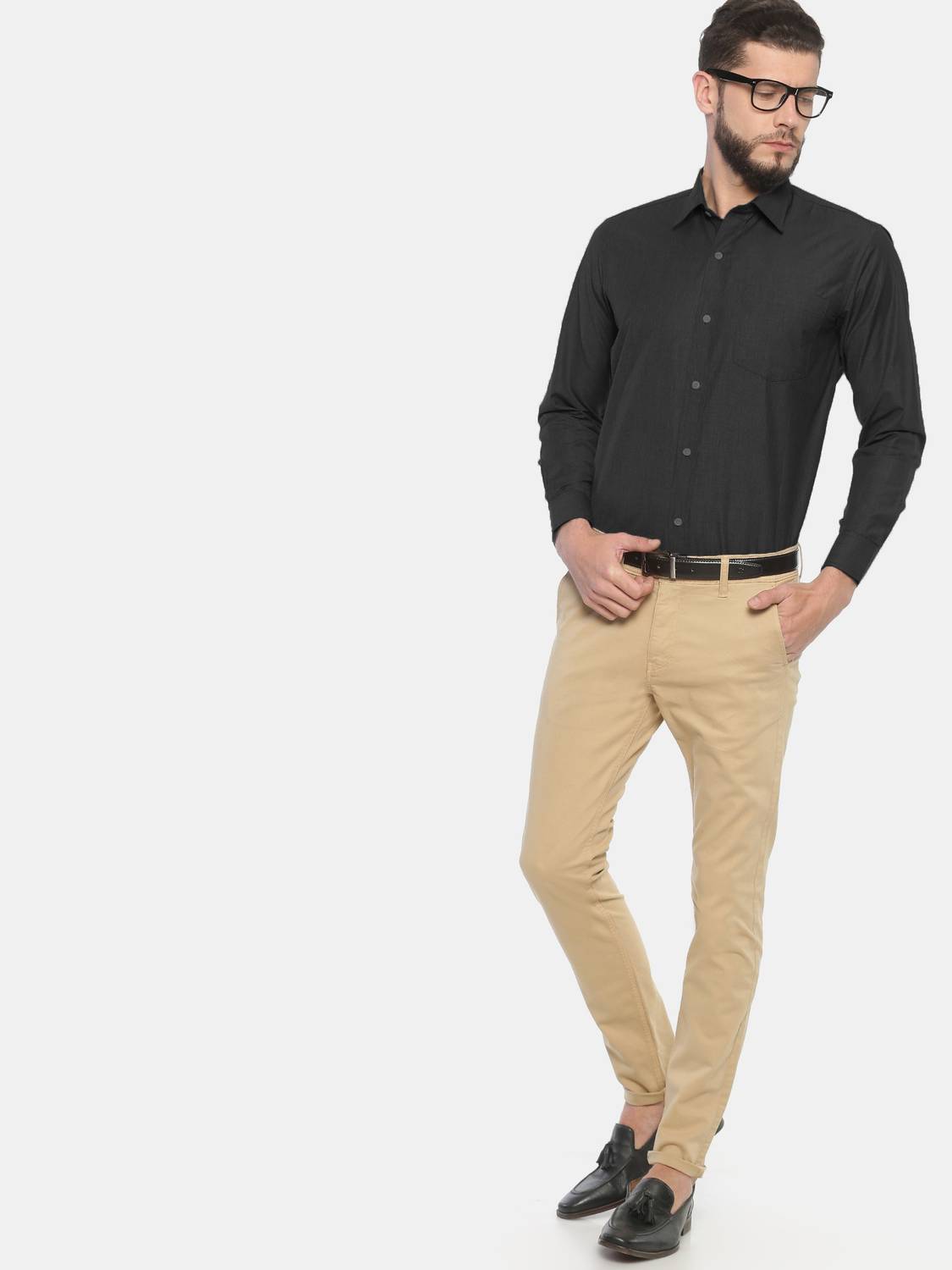 VROJASS Slim Fit Men Cream Trousers - Image 4