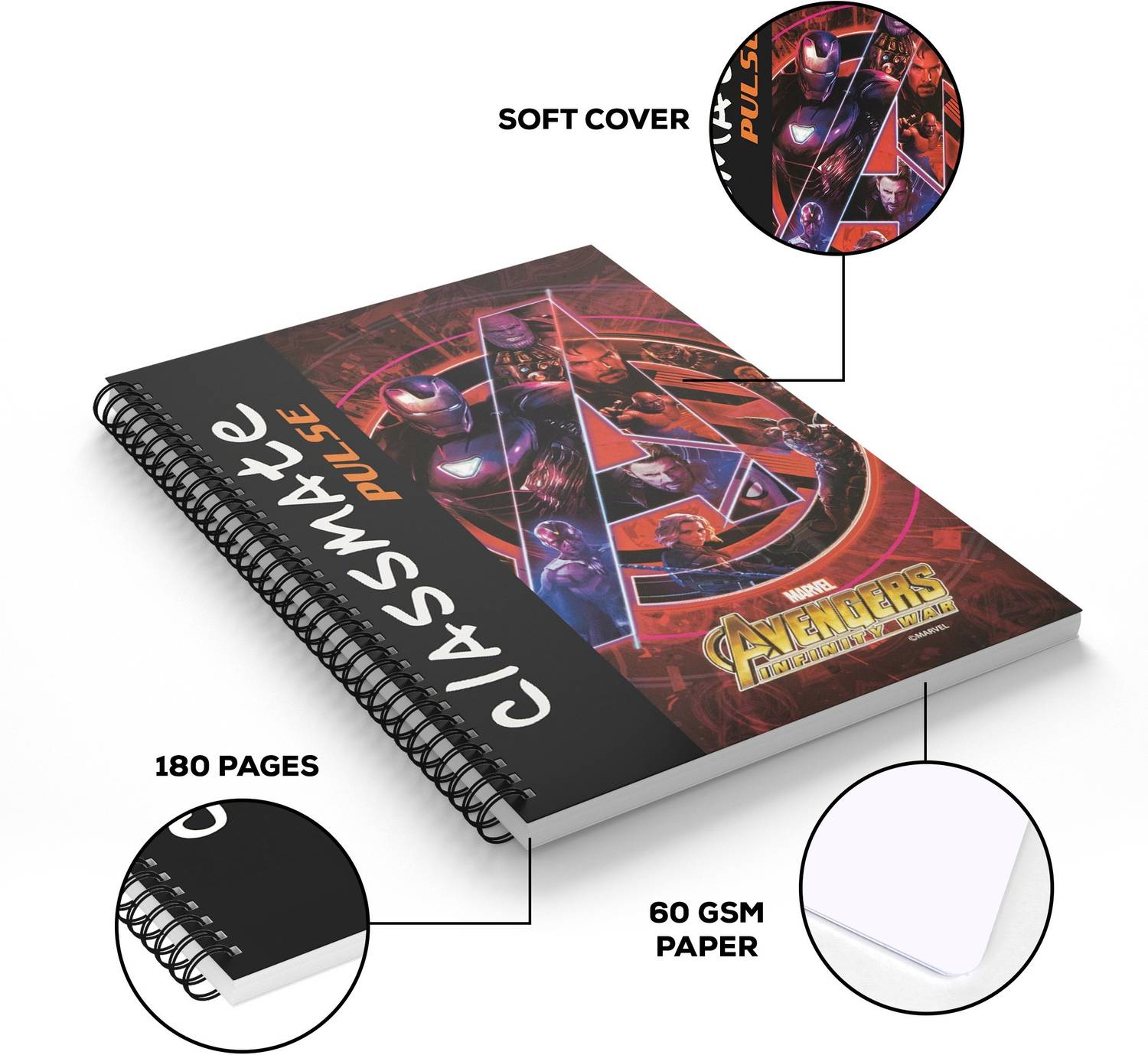 Classmate Pulse 1 Subject 24x18cm Spiral B5 Notebook 200 Pages - Image 4