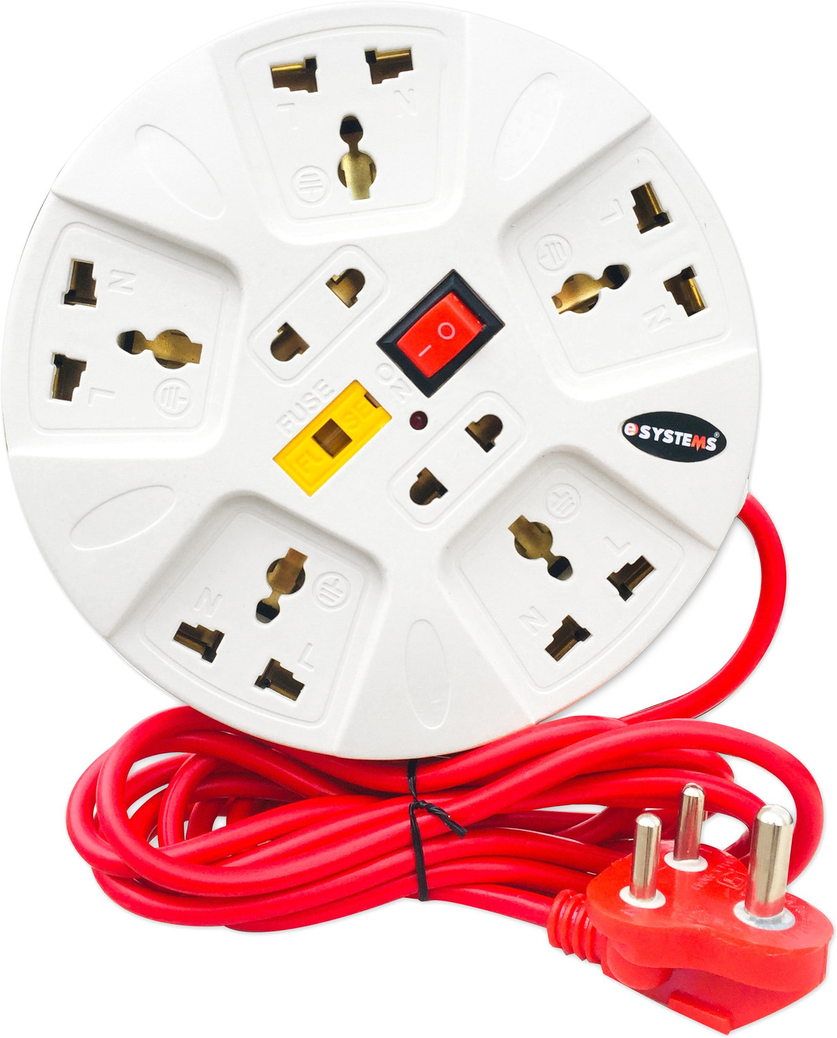 ShopGlobal 6 Amp Multi Plug Point Strip, Cord (2.8 Meter) 7 Socket Extension Boards