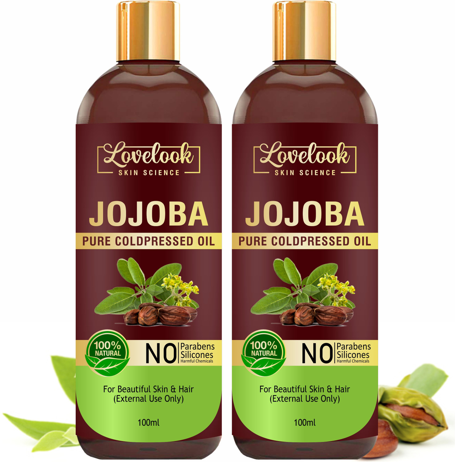 LOVELOOK Cold Pressed Jojoba Oil For Beautiful Skin & Hair Care Hair Oil