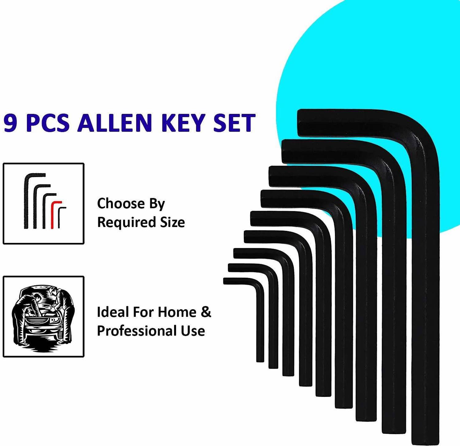 UKRAINEZ AA-13, 9-Piece Allen Key Set - Image 3