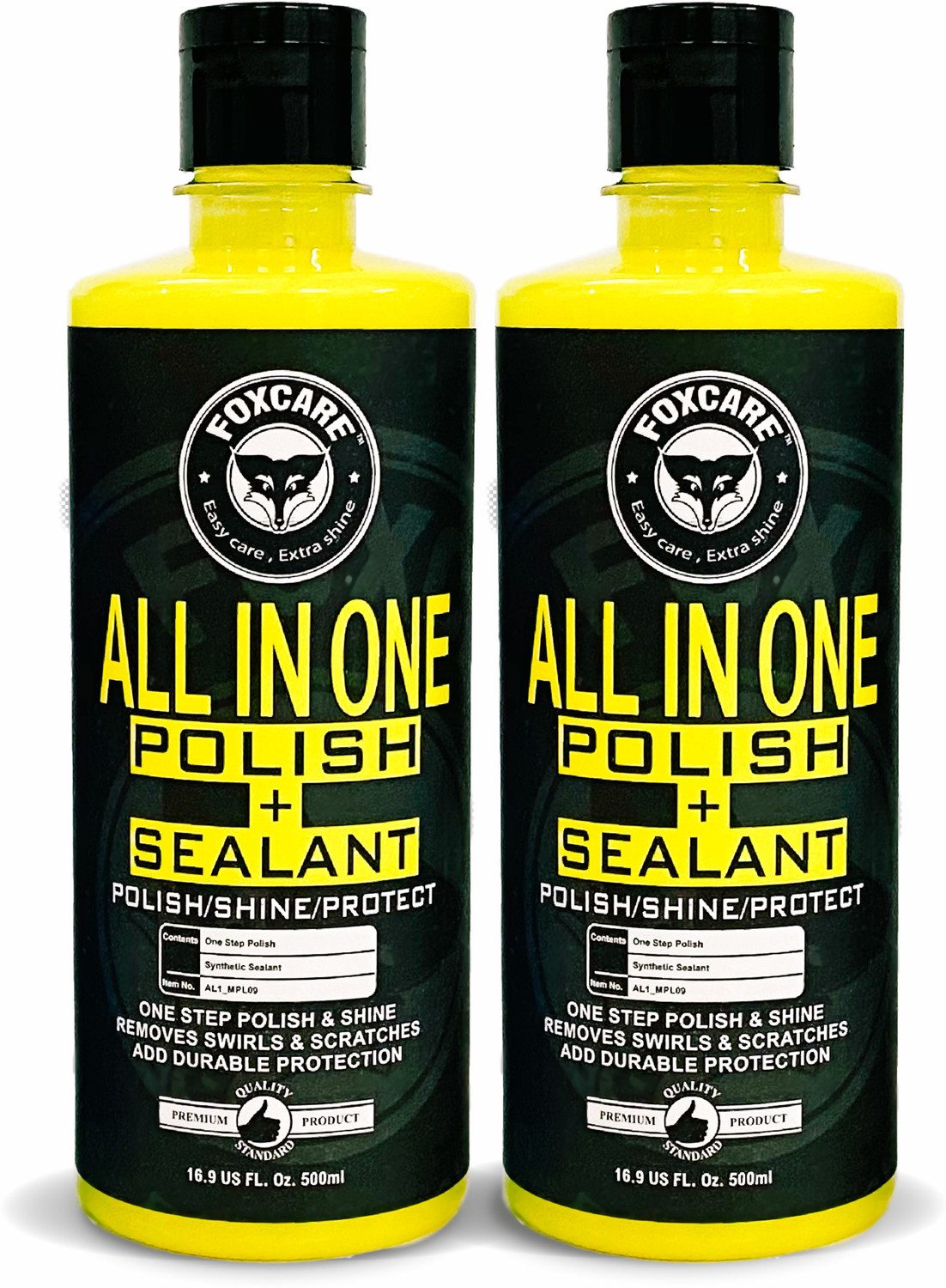 FOXCARE Liquid Car Polish for Exterior, Metal Parts, Dashboard, Tyres, Leather, Chrome Accent, Exterior