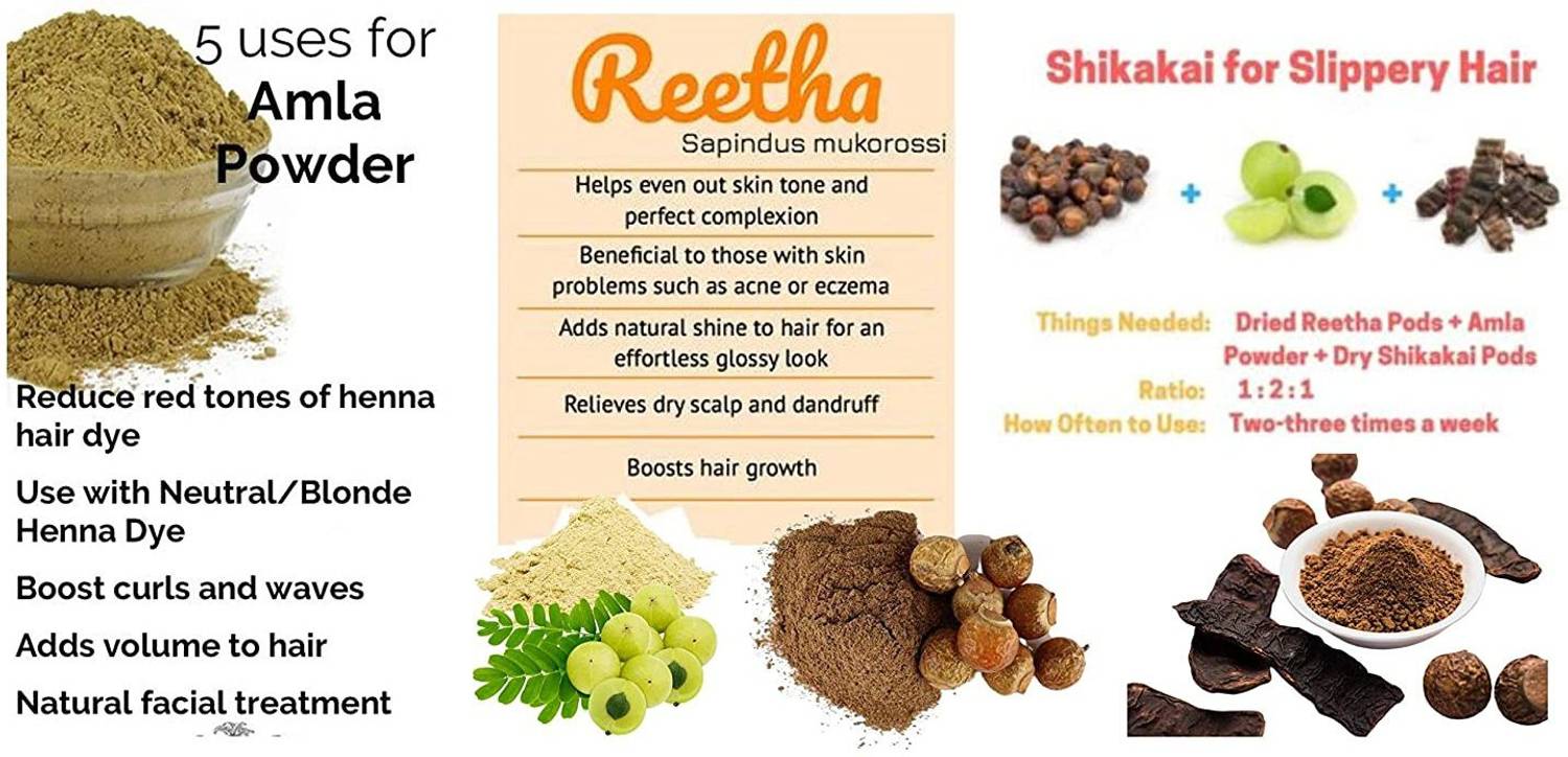 HERBALHUT NATURALS Amla Reetha Shikakai Powder Combo 100gm - Image 4