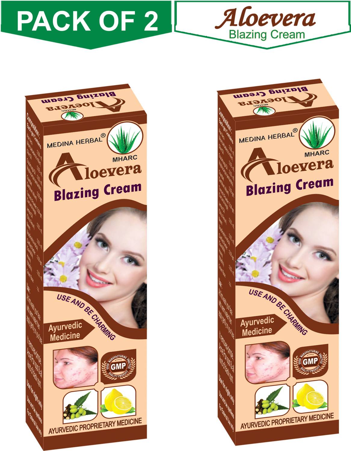 MEDINA HERBAL Ayurvedic Aloevera Blazing Cream - Image 1