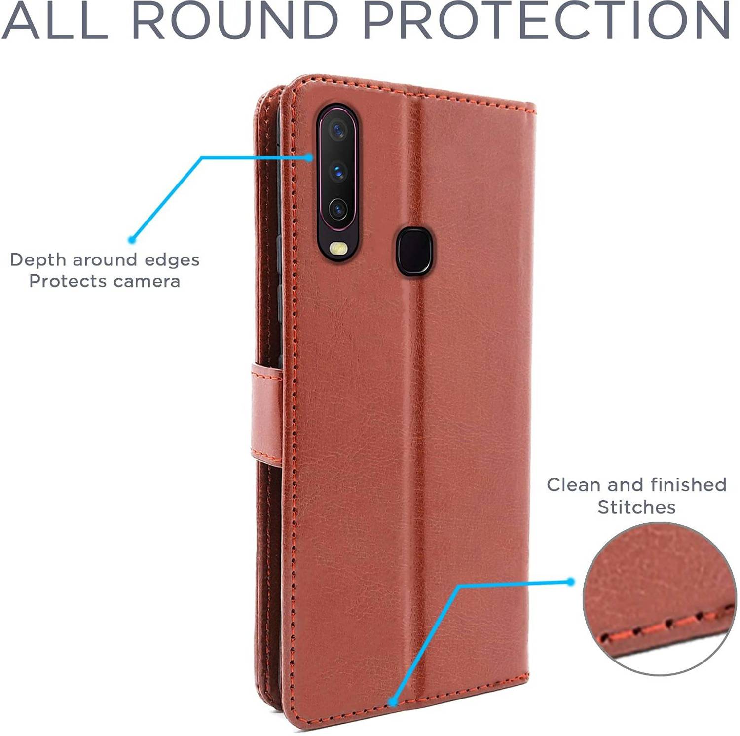 Frazil Vivo Y12, Y15, Y17, U10, Y11 Leather Flip Cover - Image 3