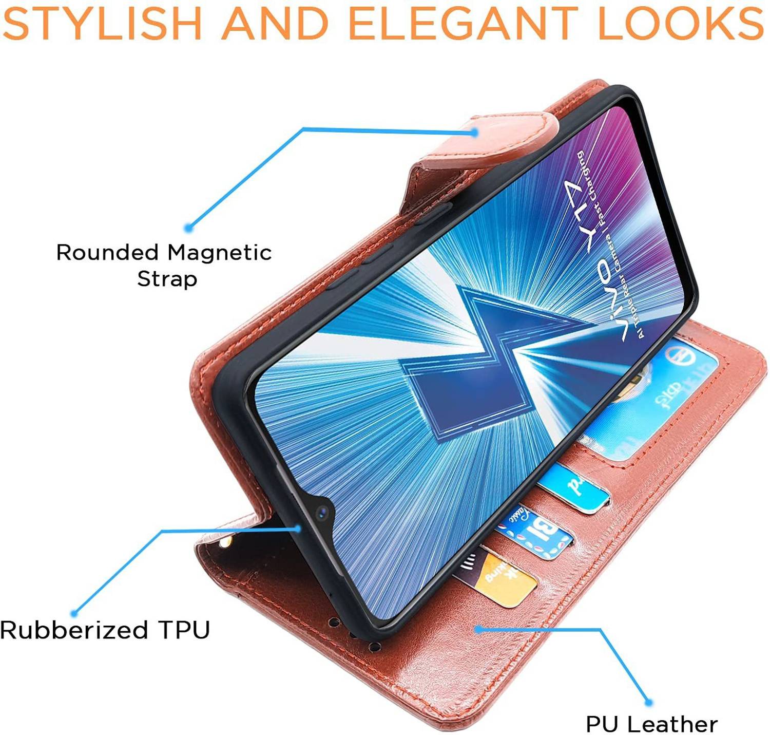 Frazil Vivo Y12, Y15, Y17, U10, Y11 Leather Flip Cover - Image 4