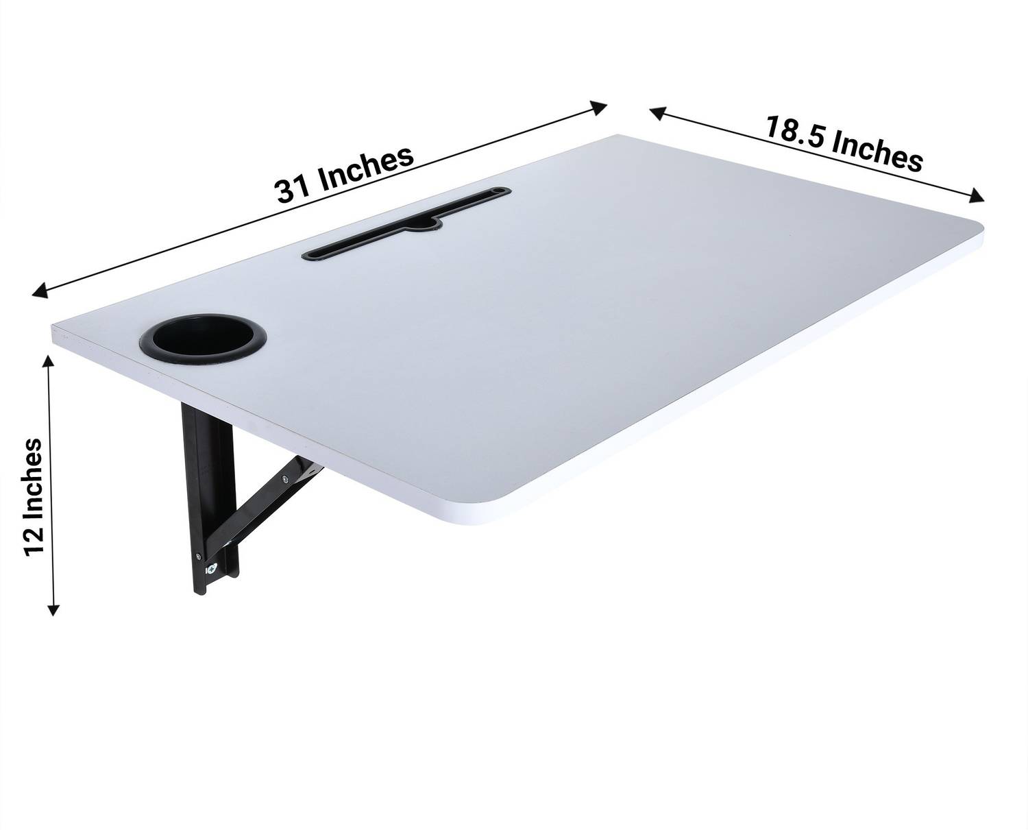 Torche 31x18.5 inch White Wall-Mounted Folding Table - Image 4
