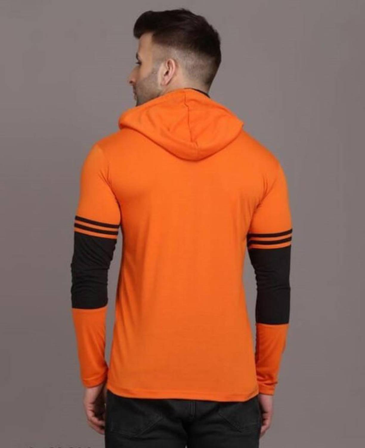 Panda Bear Men Orange, Black T-Shirt - Image 2