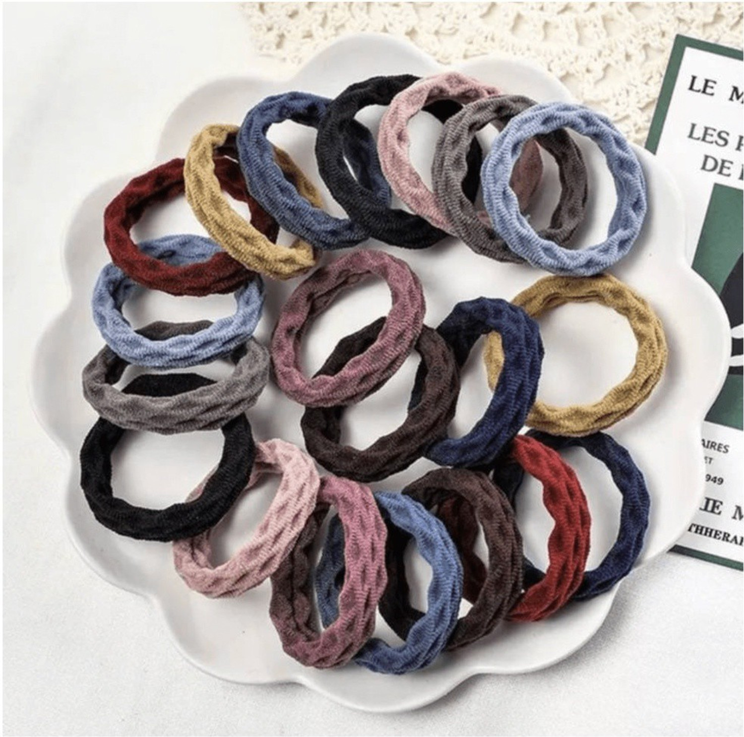 MegaValue 20PCS Women Simple Basic Elastic Hair Bands Ties Rubber Band