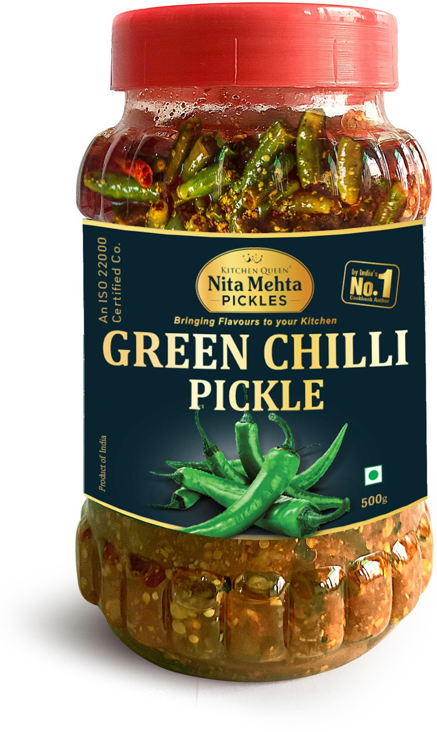KITCHEN QUEEN NITA MEHTA Green Chilli Pickle | Hari Mirch Ka Achaar | Pure Oil & Green Chillies Used Green Chilli Pickle