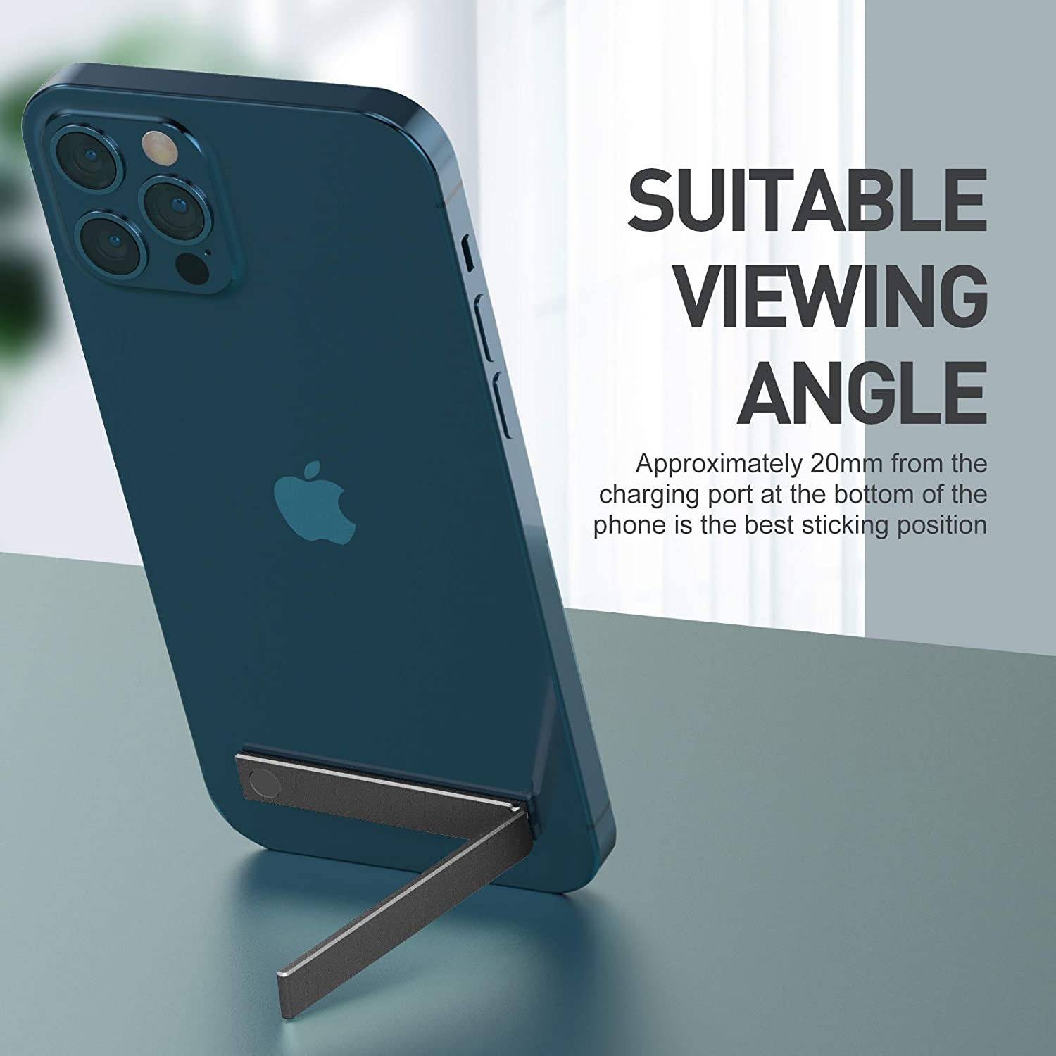MAK Foldable Magnetic Aluminum Mobile Kickstand Black - Image 3
