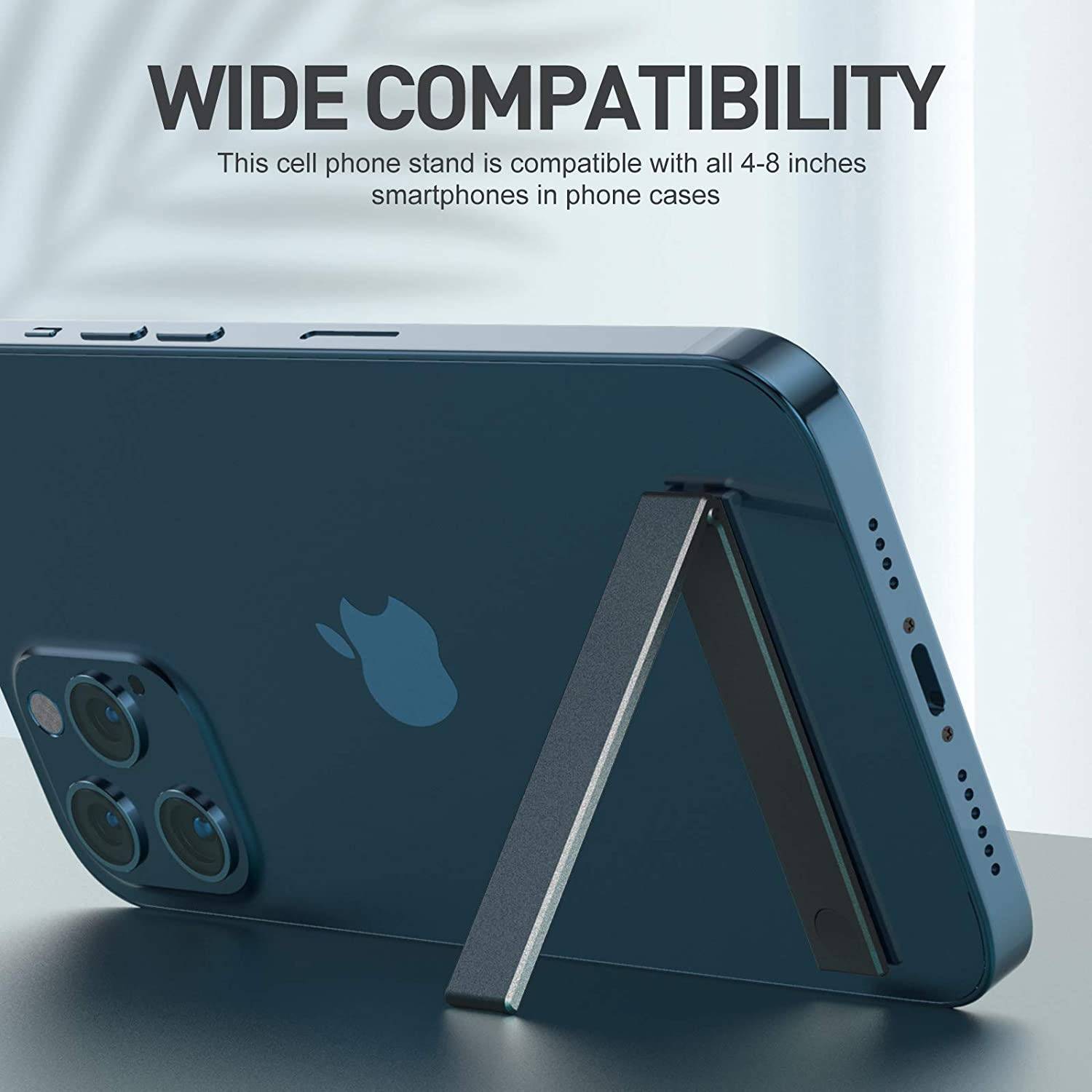 MAK Foldable Magnetic Aluminum Mobile Kickstand Black - Image 4