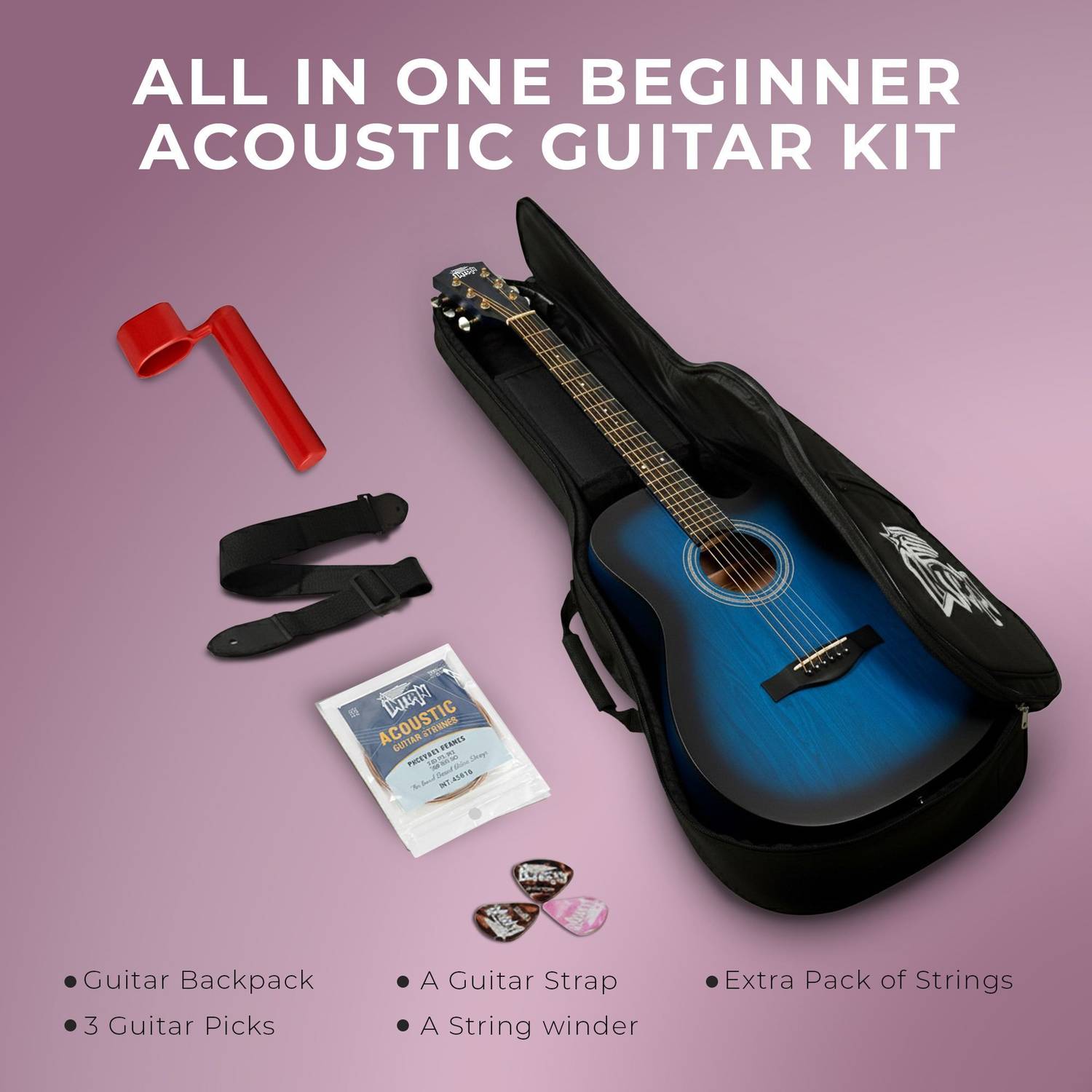 intern INT-38C-BL Acoustic Guitar - Image 2