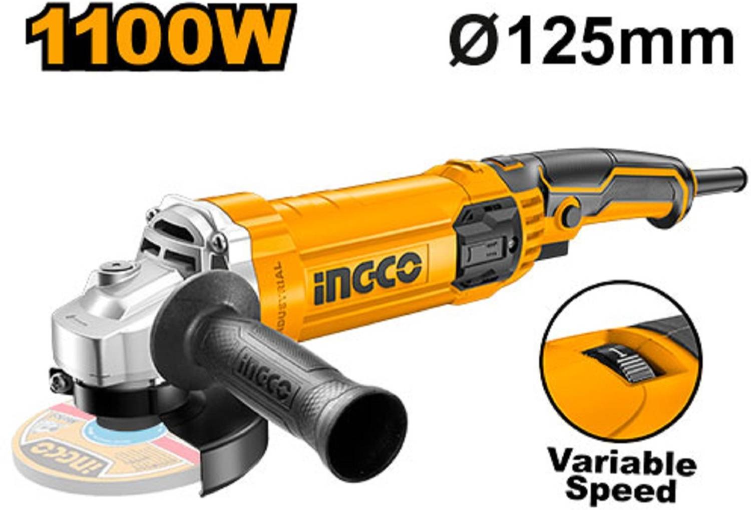 INGCO AG1100385 5inch Angle Grinder - Image 3