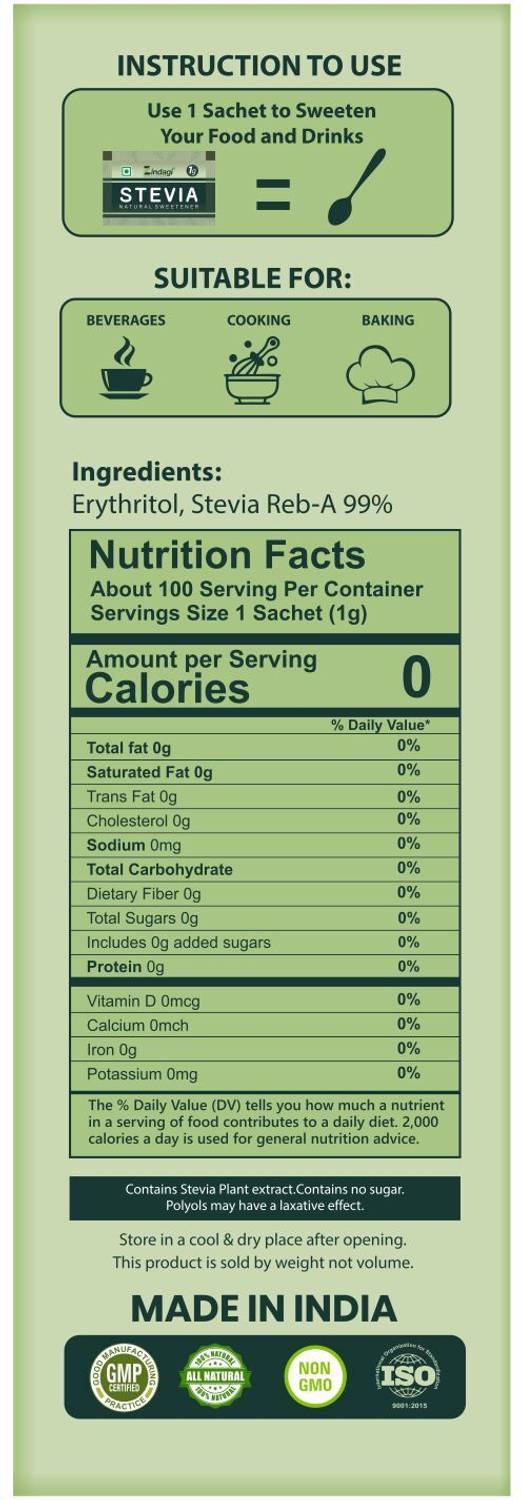 Zindagi Stevia Extract Sachet 100% Natural Sugarfree - Image 3