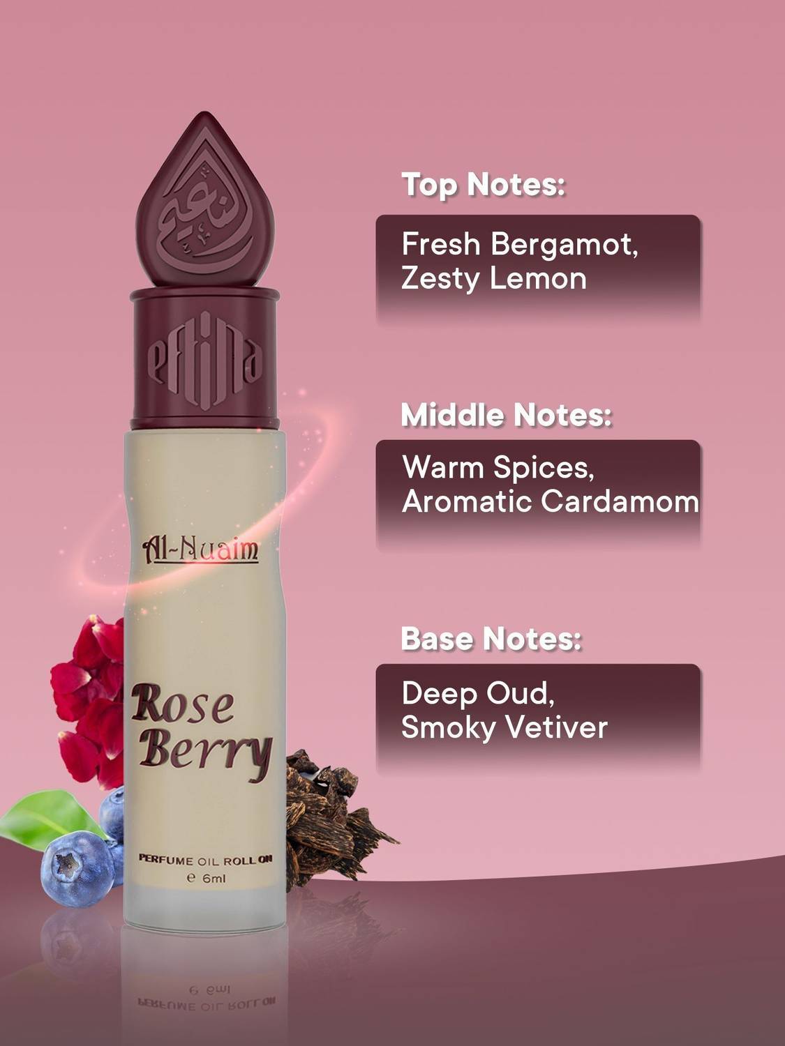 Al-Nuaim E-Series Rose Berry Attar Roll On 6ml - Image 3
