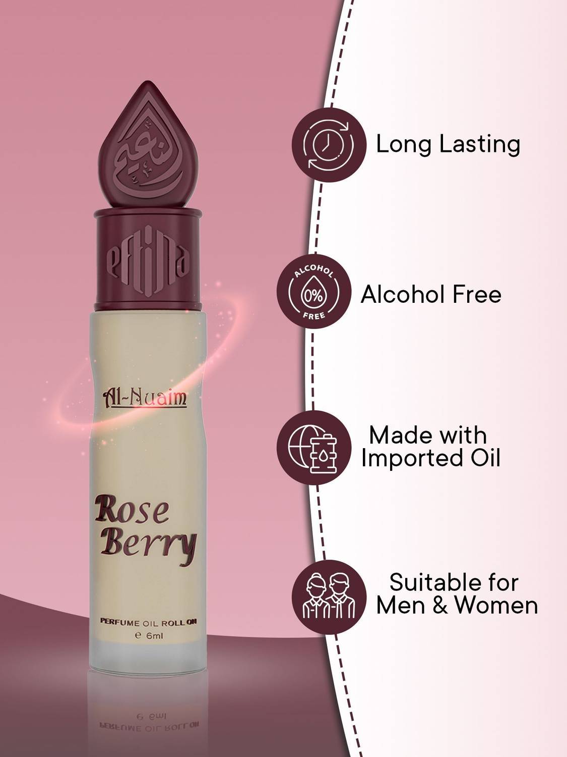 Al-Nuaim E-Series Rose Berry Attar Roll On 6ml - Image 4