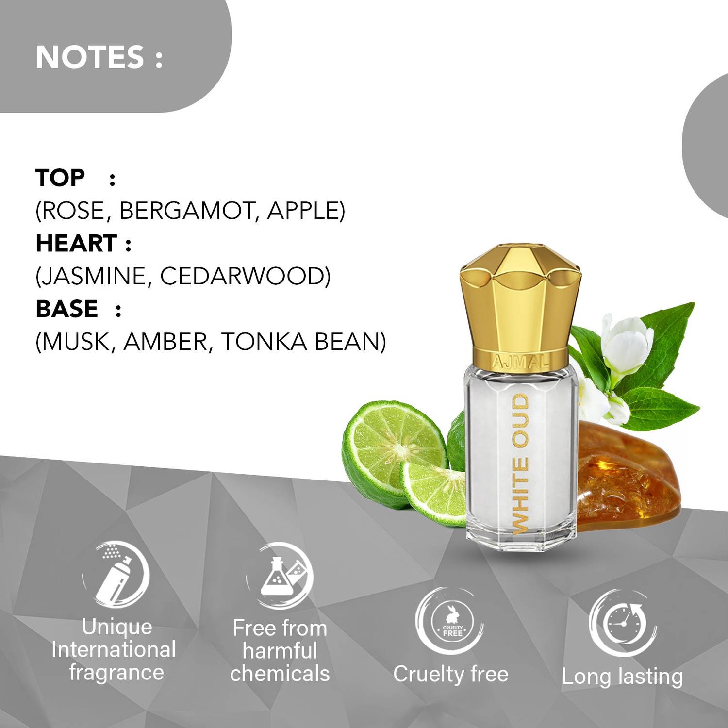 Ajmal White Oud CP 5ml Floral Attar - Image 5