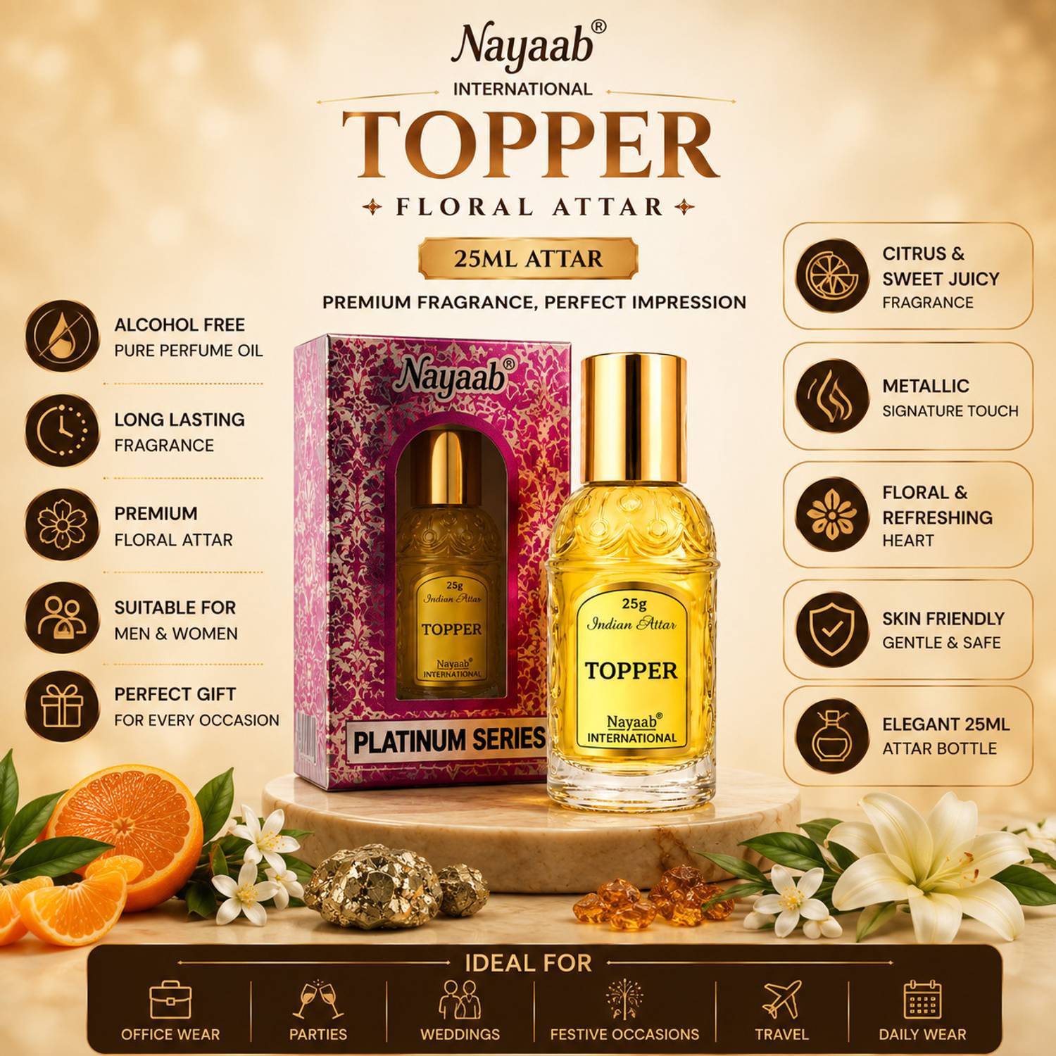 Nayaab International TOPPER Floral Attar 1 Pack Pack of 1 - Image 4