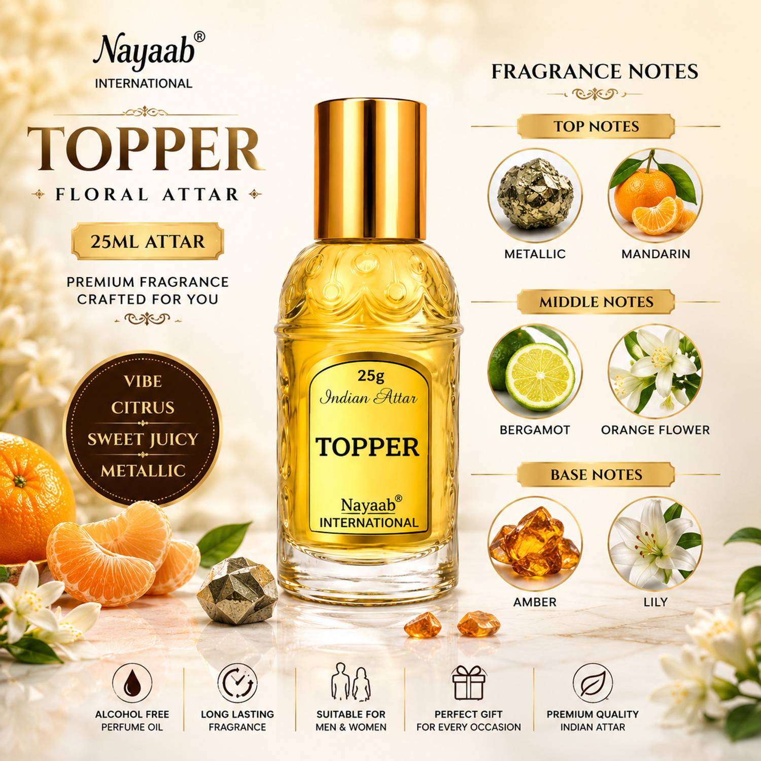 Nayaab International TOPPER Floral Attar 1 Pack Pack of 1 - Image 3