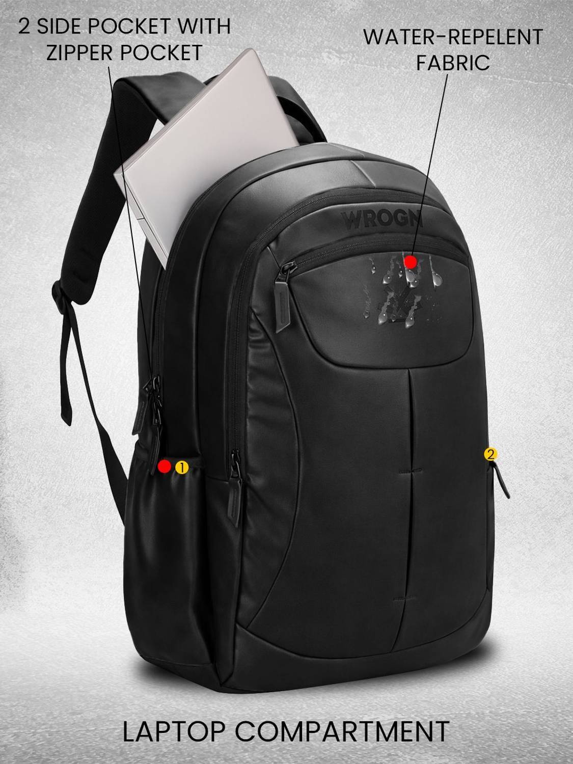Shopsy WROGN Unisex 35L Laptop Backpack with Rain Cover - Image 4