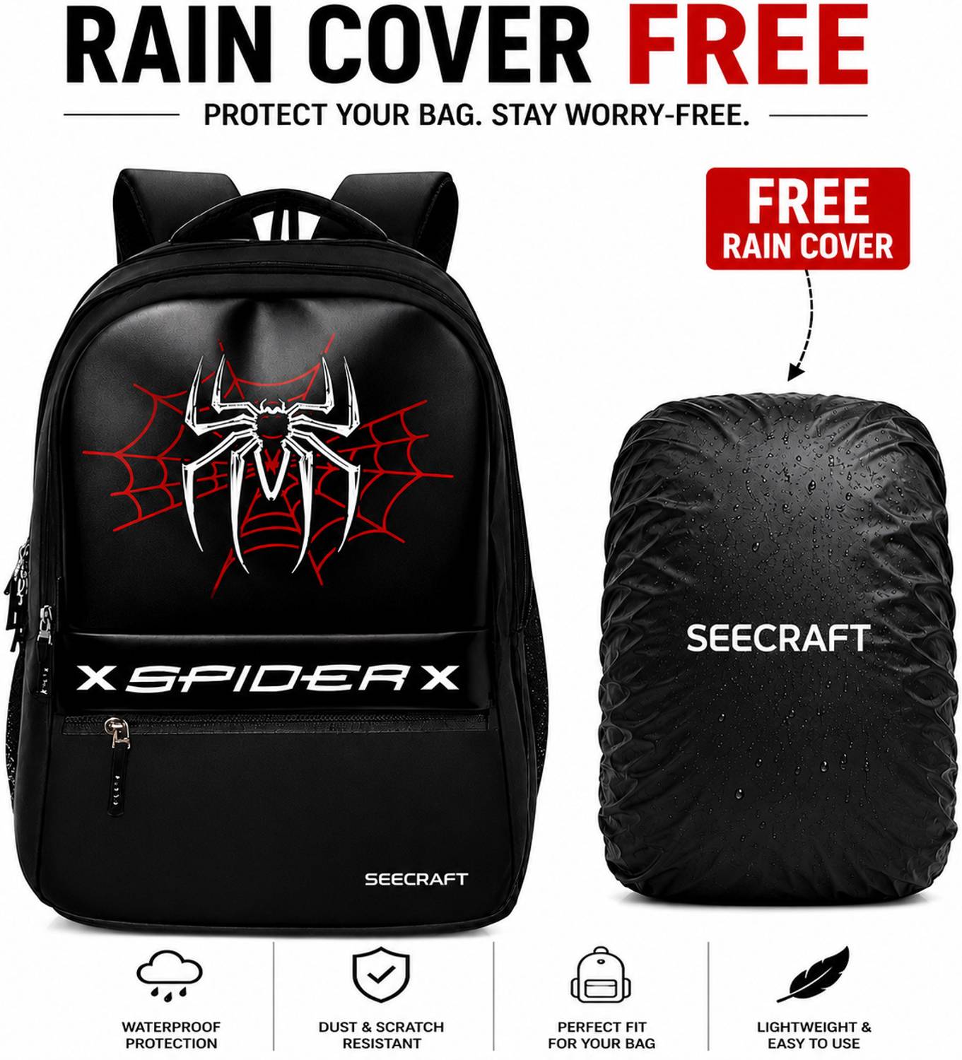 SEE-CRAFT 35L Spider Print Backpack Pack of 35 - Image 1