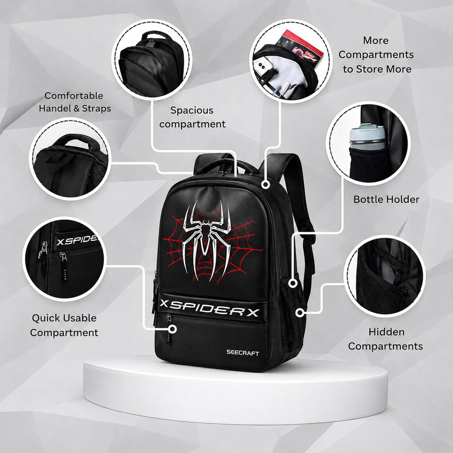 SEE-CRAFT 35L Spider Print Backpack Pack of 35 - Image 4