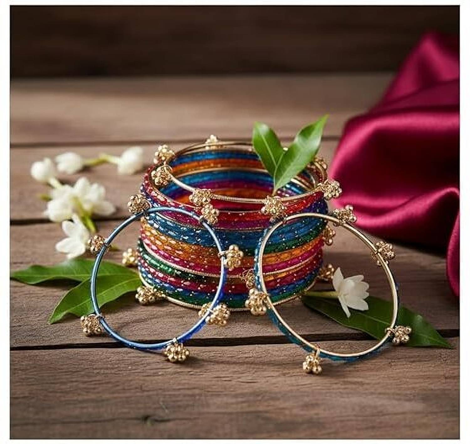 Shriji Glass Pearl Bangle White - Image 4