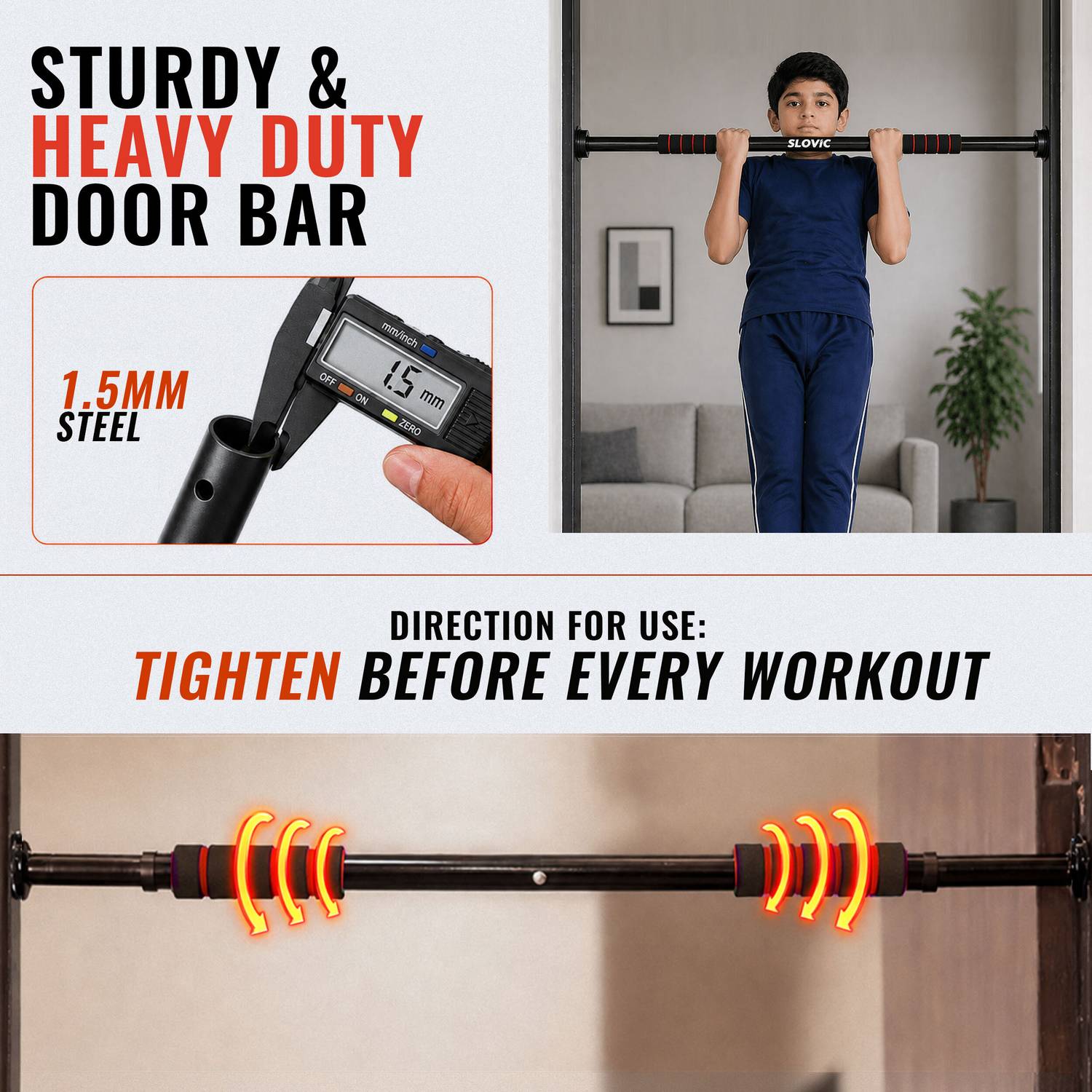 SLOVIC Home Workout Pull-up Bar 100 Kg - Image 2