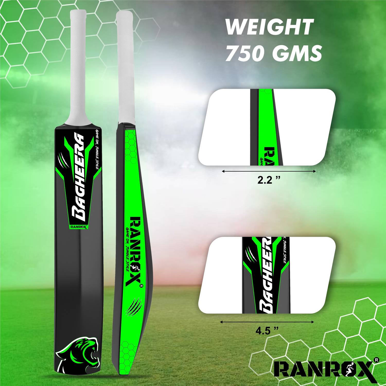 RANROX Bagheera Full Size Cricket Bat - Image 4