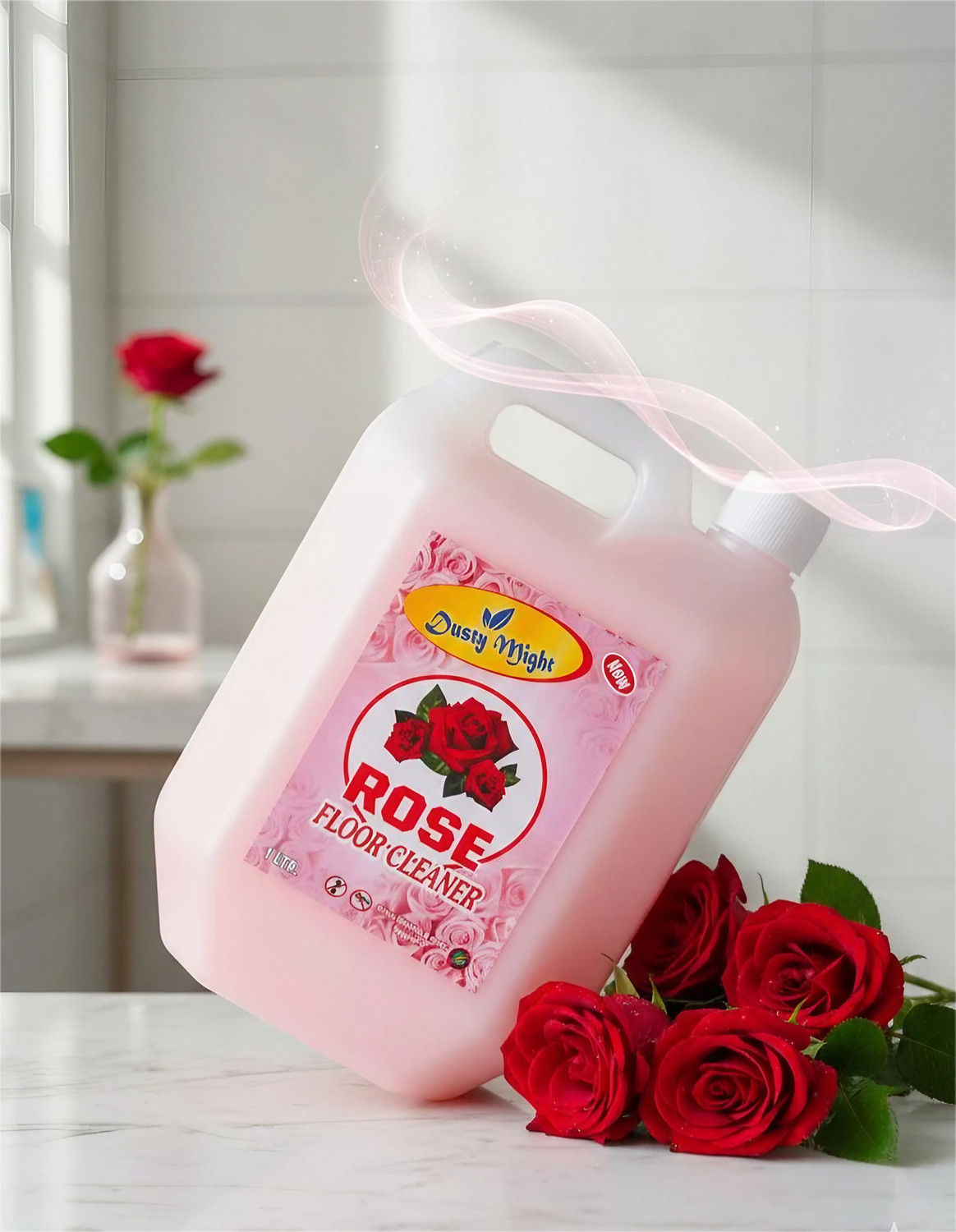 Dusty Might Floor Cleaner Dirt Removal Disinfectant Phenyl Liquid, Stains & Germs Cleaning For Homes Offices Commercial Use- 1000 ML Rose
