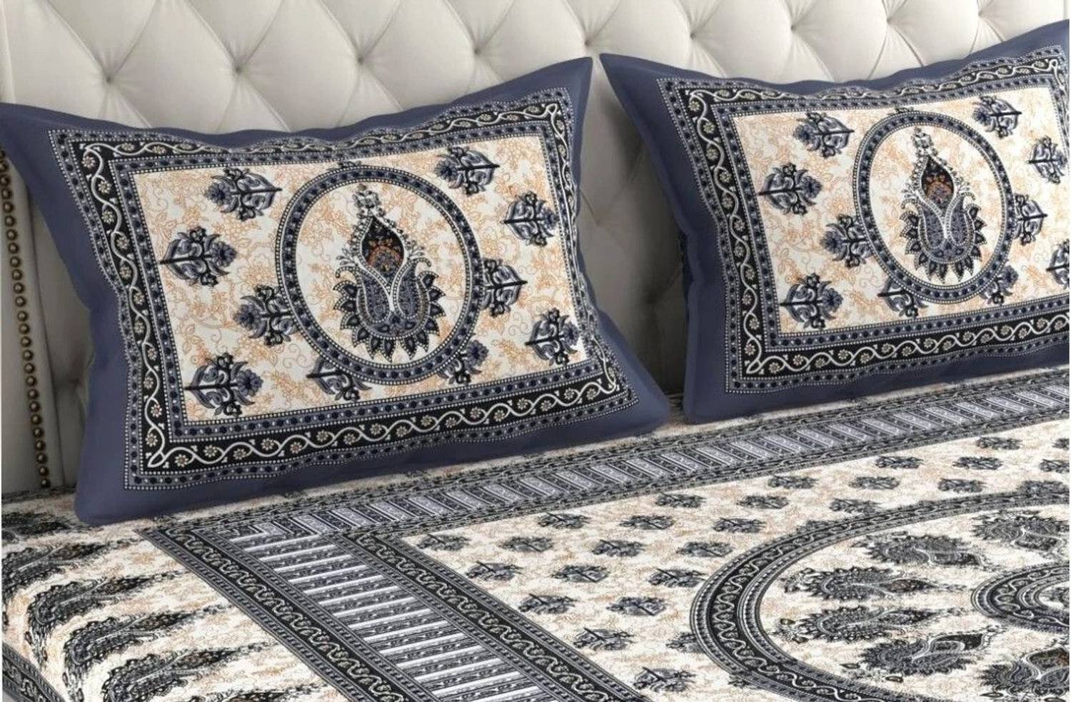 Leo Creation 144 TC Cotton Double Jaipuri Prints Bedsheet - Image 3