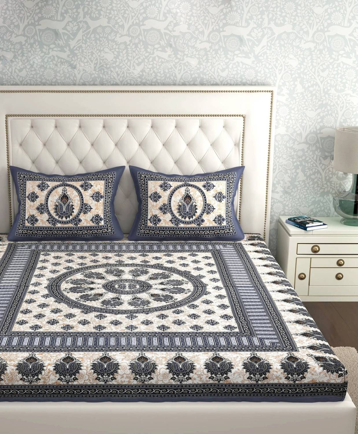 Leo Creation 144 TC Cotton Double Jaipuri Prints Bedsheet - Image 4