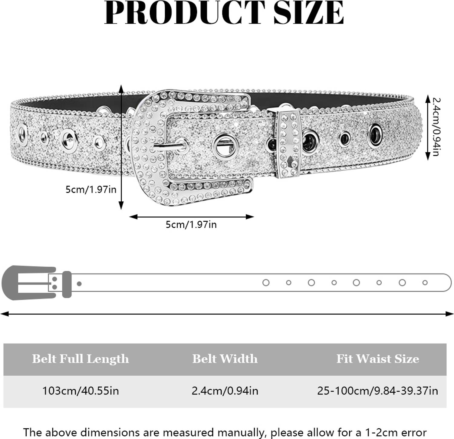Ofifo Women White Artificial Leather Belt - Image 3