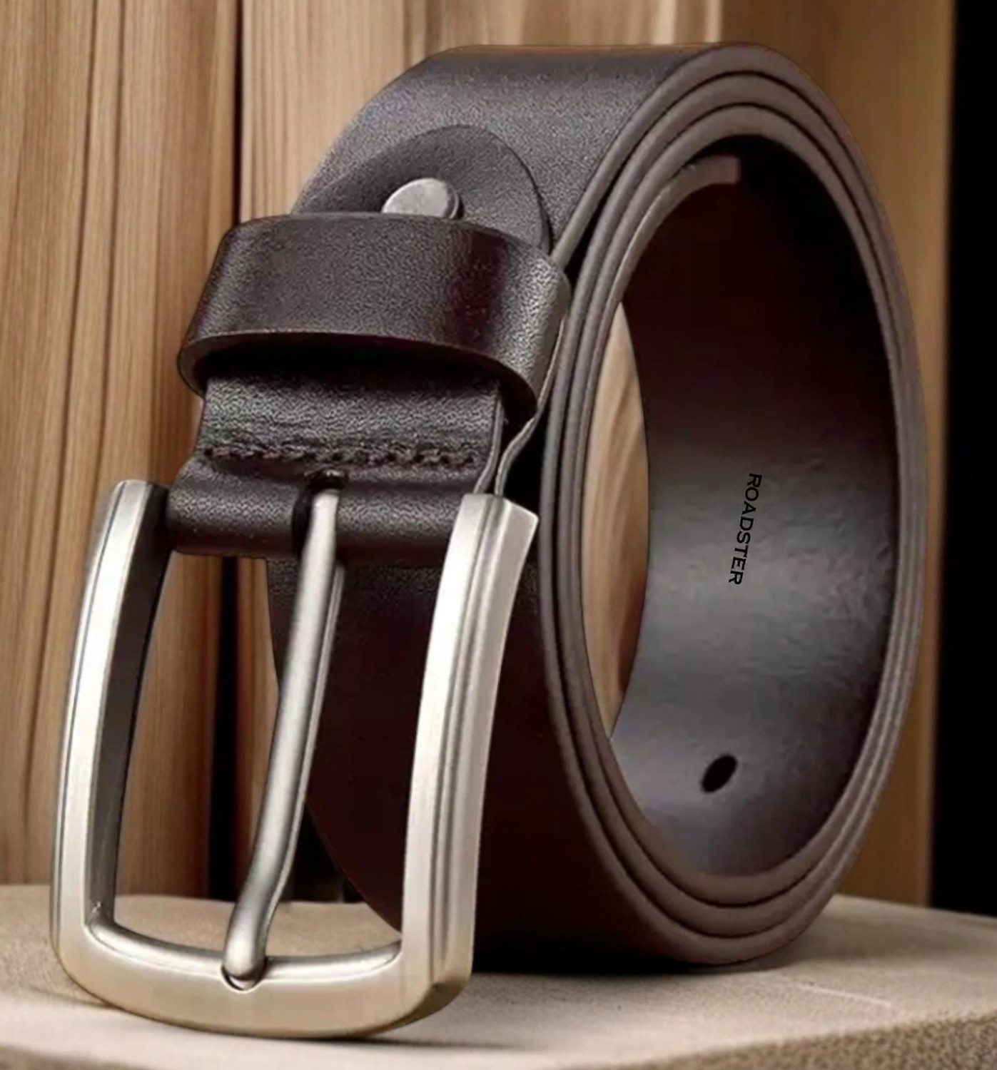 Roadster Men Formal Brown Genuine Leather Belt