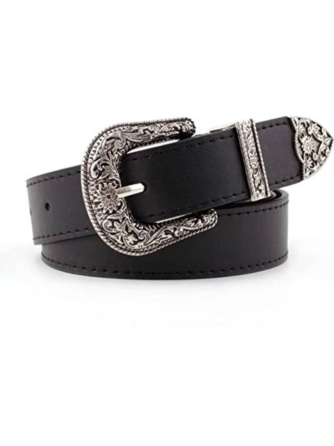 SYGA Women Casual Black Leather Belt - Image 1
