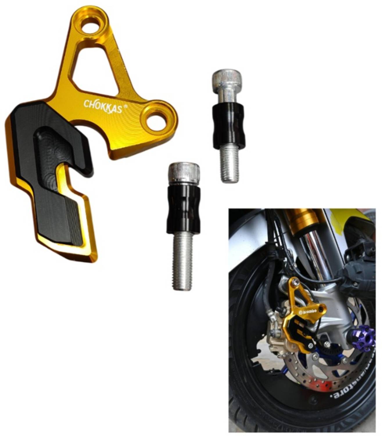acube mart Universal Disc Brake Caliper Protector Gold - Image 1