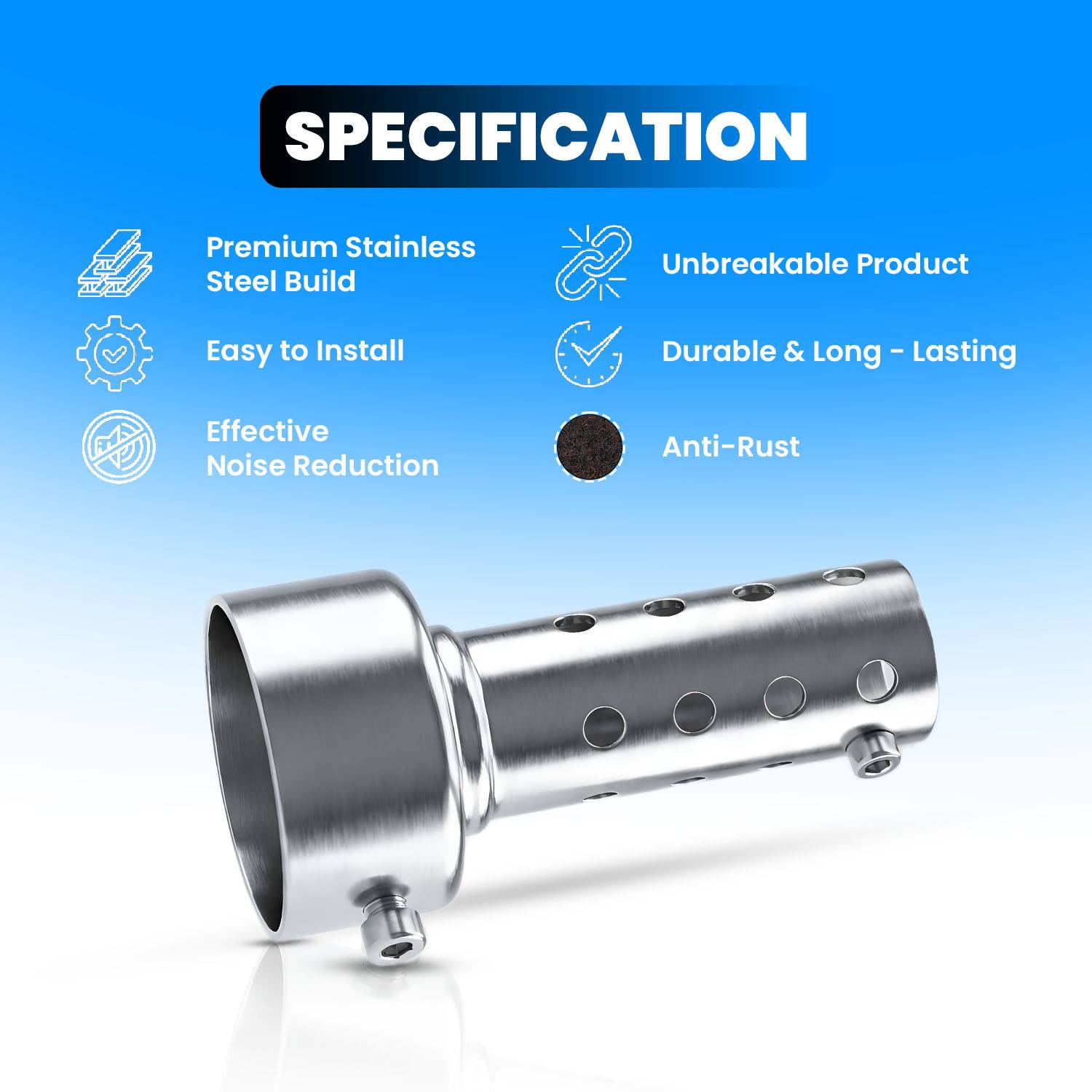 Moto Genius Universal DB Killer Bike Exhaust - Image 3