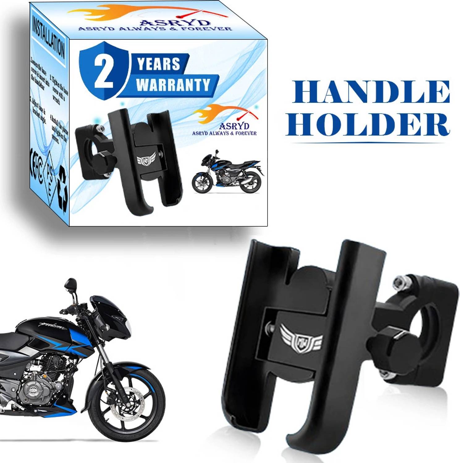 ASRYD Aluminum Bicycle Motorcycle Handlebar Mount - Image 1