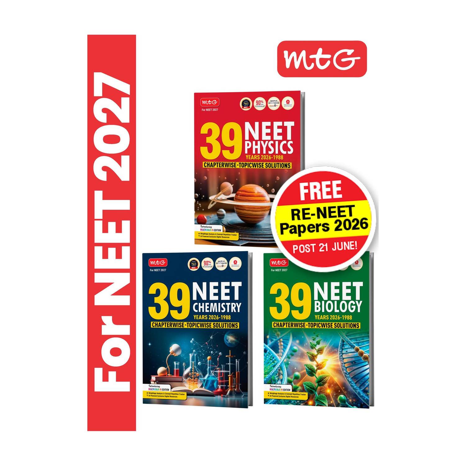 MTG Learning Media Pvt. Ltd. MTG NEET PYQ 39 Years Physics, Chemistry - Image 1