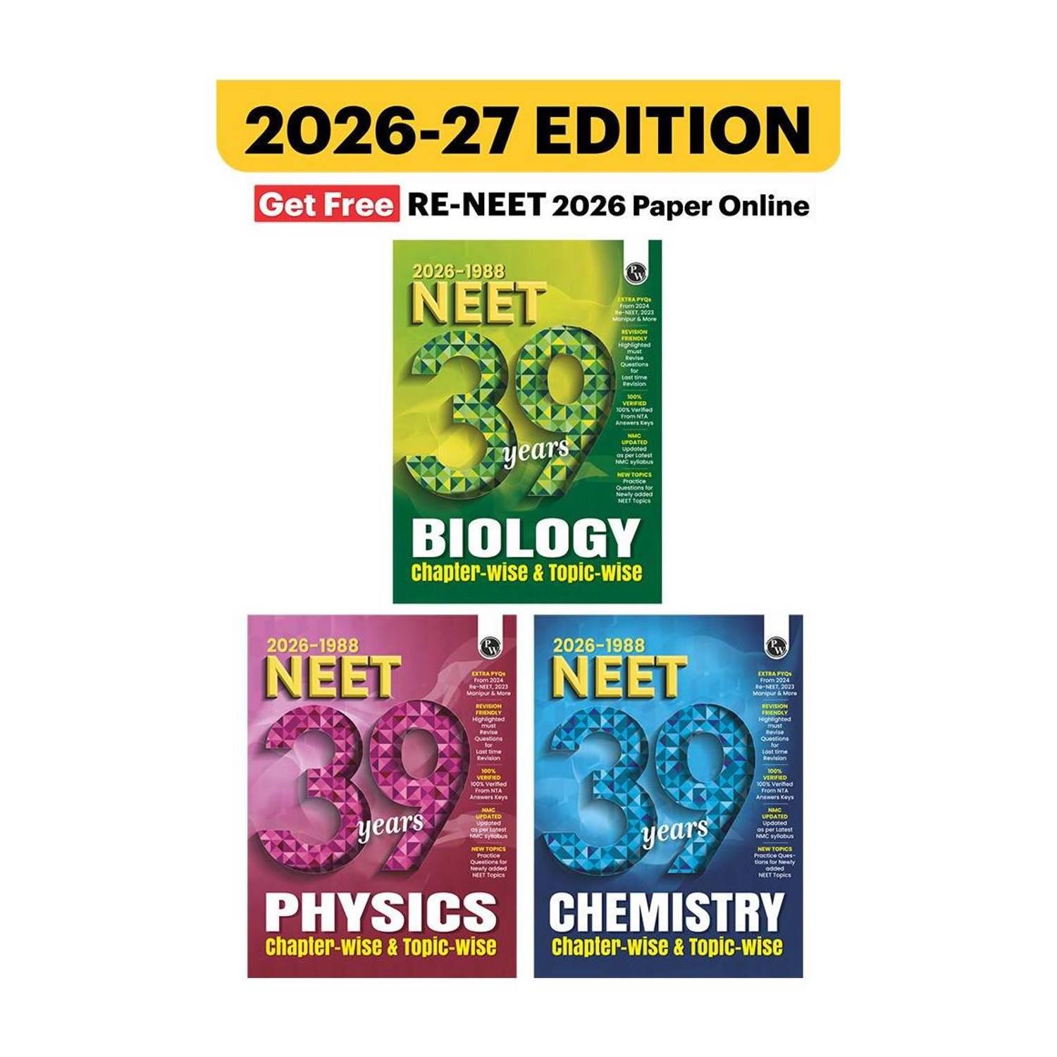 Physics Wallah Private Limited PW NEET PYQ 39 Years Pack of 3 - Image 1